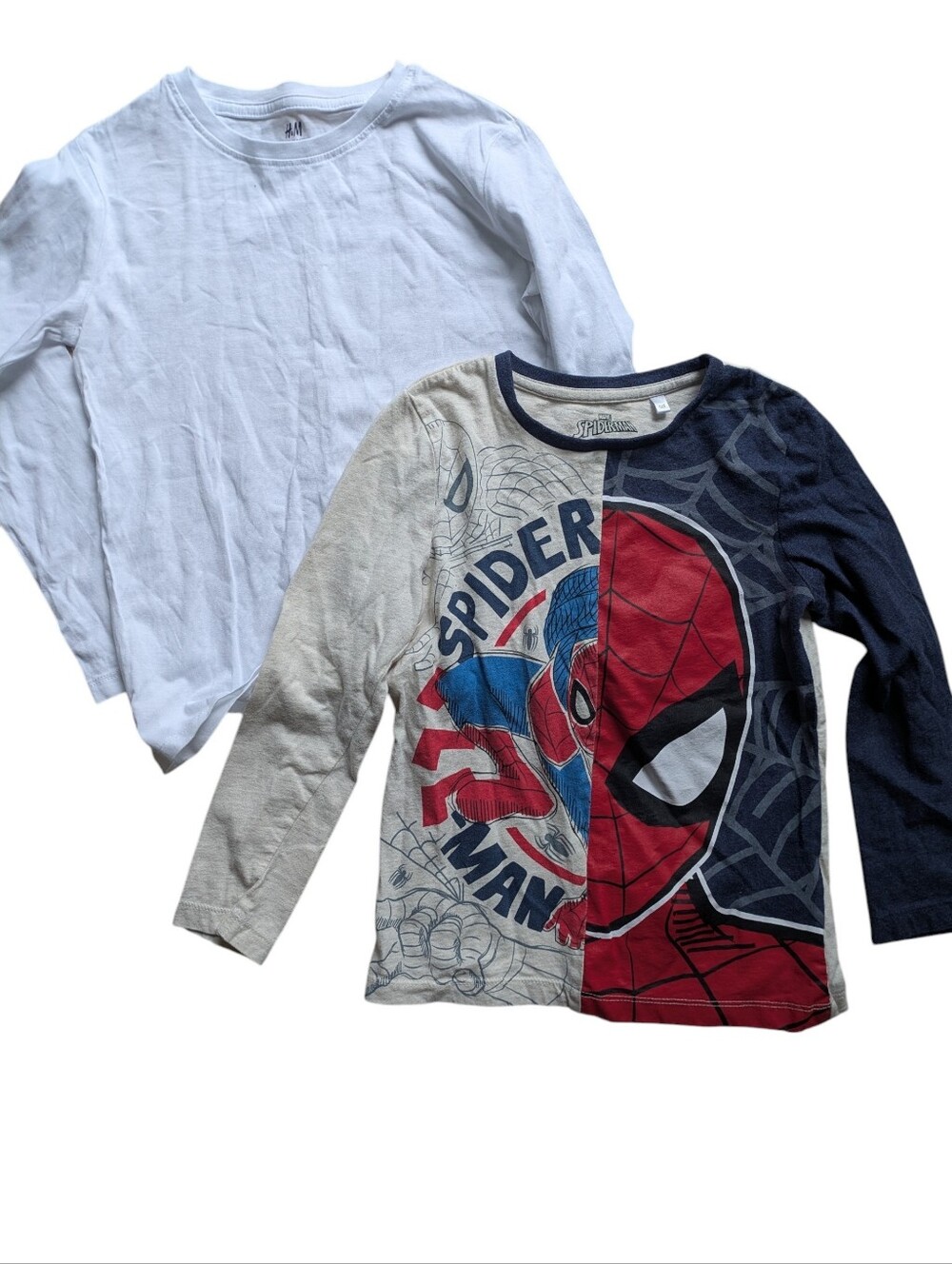 Spider-Man Long-Sleeve Graphic Tee and White Layering Tee - Kids
